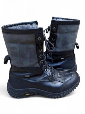 UGG Adirondack III Tall Waterproof Snow Boots Black Gray Size 8